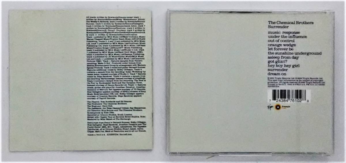 万1 08836 The Chemical Brothers / Surrender [CD] アルバム インポート輸入盤 1999年 XDUSTCD4 ※歌詞カードにシミ_画像4