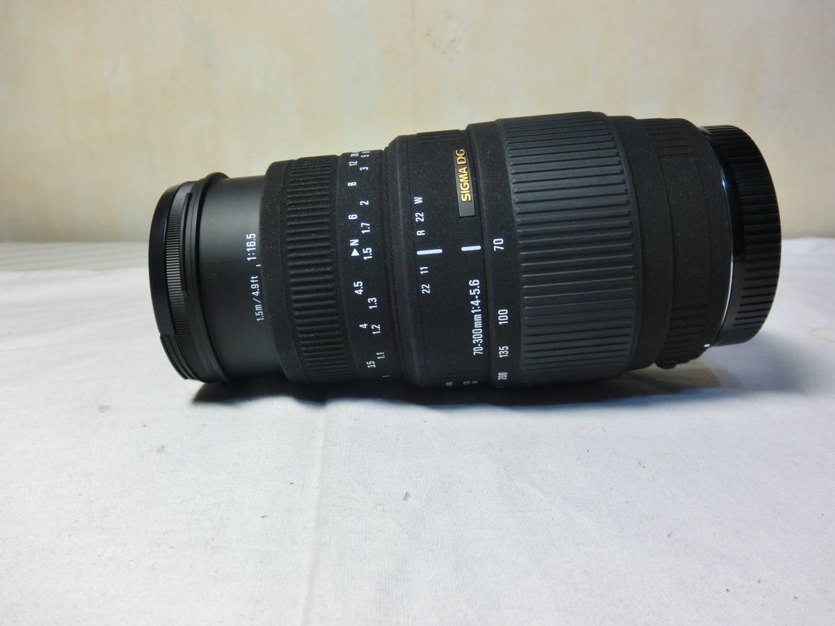 ズームレンズ 望遠レンズ シグマ SIGMA DG 70-300mm F4-5.6 DG マクロ キャノン Canon用 美品 レンズフィルター PRO1D、レンズキャップ付！_画像1