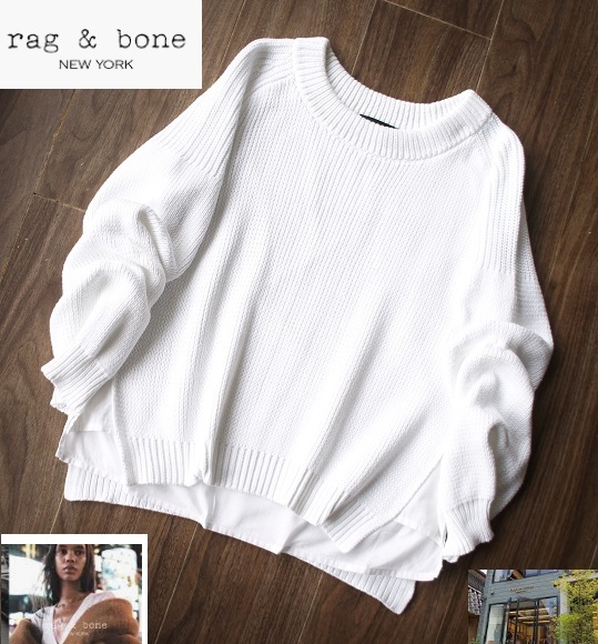 美品/rag&bone NEWYORK/ラグアンドボーンニューヨーク/異素材デザインAWニット_画像1