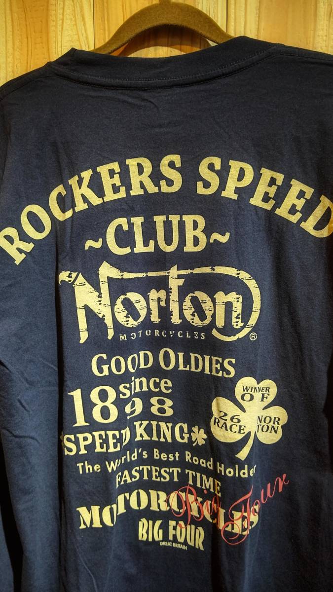 ノートン（Norton）・Lサイズ・バイカー系ロングＴシャツ・新品・入荷・黒・激安超特価・⑦の画像2