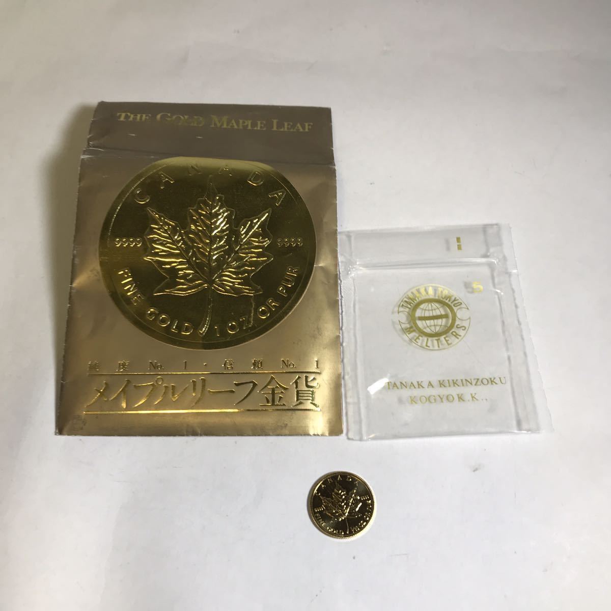 CANADA メイプルリーフ金貨 1992 純金貨幣 5ドル 1/10oz CANADA FINE GOLD 1/10oz OR PUR 9999_画像1