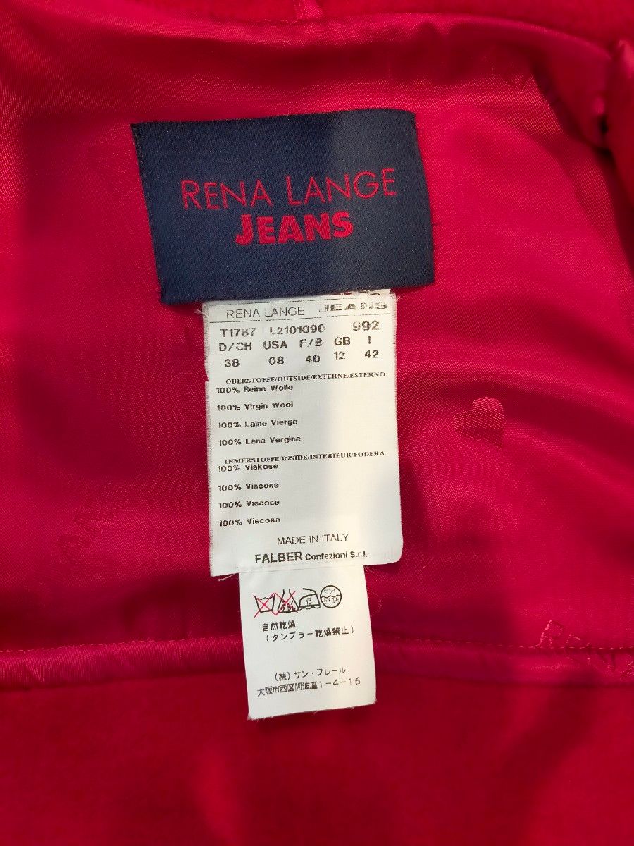 RENA LANGE JEANSダッフルコート/42/美品/レナランゲ　ジーンズ