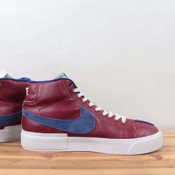 z8432 ナイキ SB ズーム ブレーザー ミッド US8 26.0cm/バーガンディ 紺 ベージュ NIKE SB ZOOM BLAZER MID EDGE メンズ スニーカー 中古_画像5