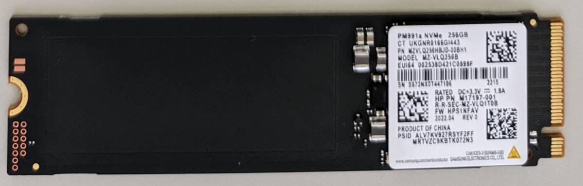 Samsung PM991 シリーズ 256GB M.2 NVMe SSD 【送料込み・新古品】_画像1