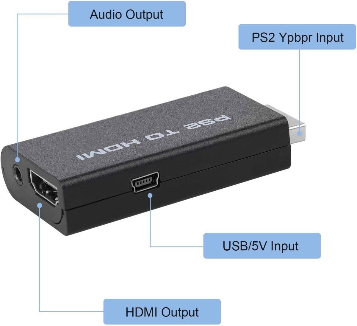 ◆送料無料◆PS2 HDMI 変換 コンバーター PS2専用HDMI接続コネクター PS2 toHDMI 変換アダプター 互換品_画像5