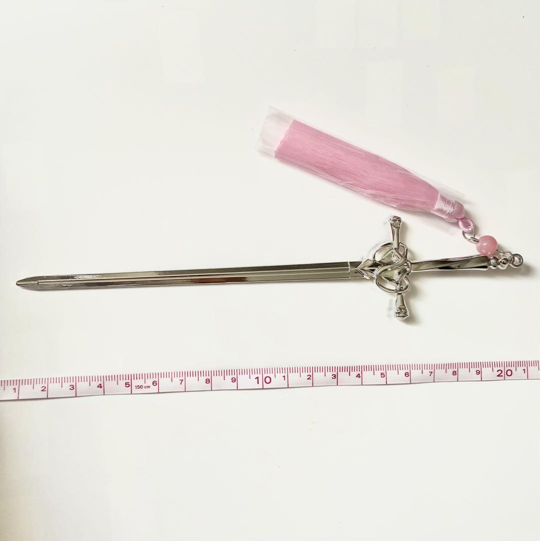 ピンクのタッセル付き,剣型,かんざし,簪_画像3