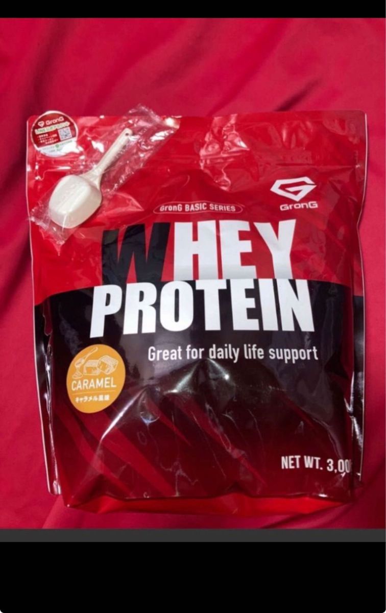  time limit is 2025 year on and after! spoon attaching!GronGg long Basic caramel manner taste 3kg 3000g whey protein 100