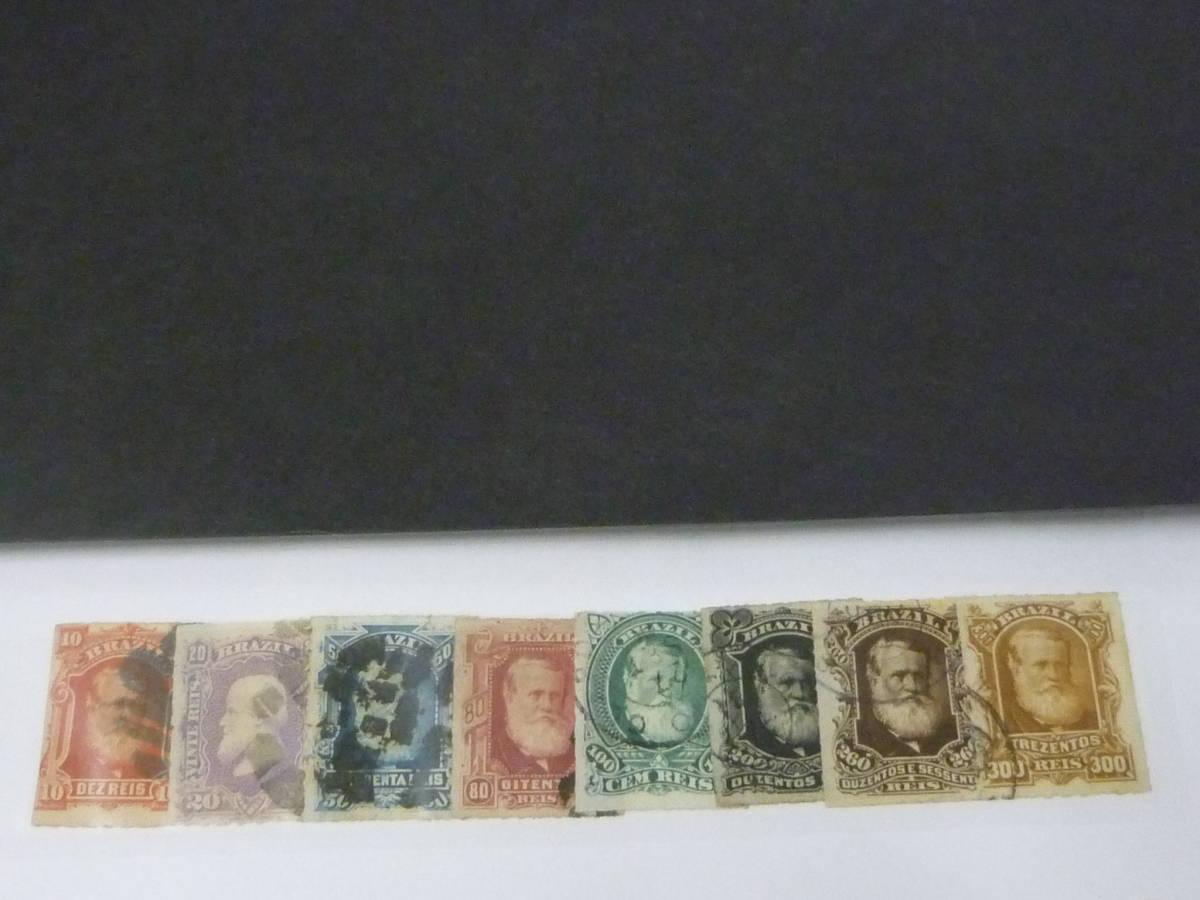 24 A N4 Brazil stamp 1878-79 year SC#68-75 total 8 kind used [2008 year version SC appraisal $61,5]