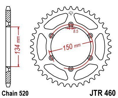 送料無料■JT リア用 ブラックスプロケット　42T KLX250/ES/SR　Dトラッカー/X　KDX200/220/250 スーパーシェルパ　新品_画像4