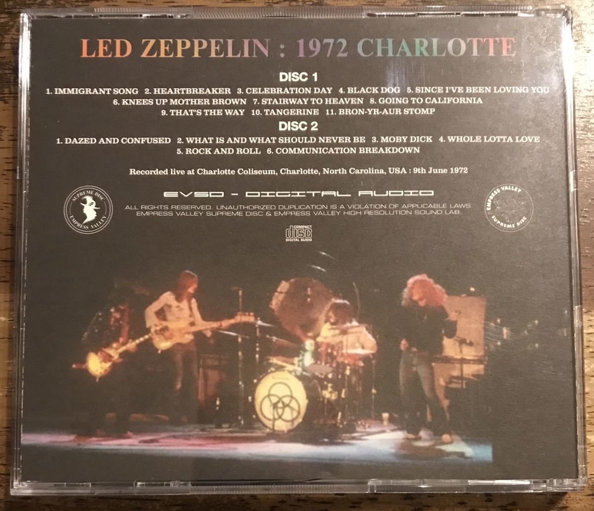 Led Zeppelin レッドツェッペリン ■ 1972 Charlotte (2CD) Empress Valley Supreme Discの画像2