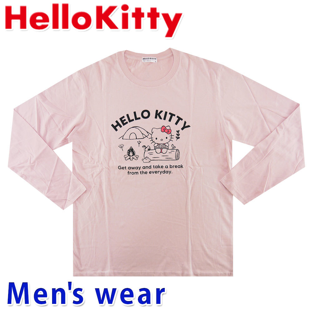 キティちゃん 長袖 Tシャツ メンズ ハロー キティ サンリオ グッズ 猫 HK1233-529B Lサイズ PI(ピンク)_画像1