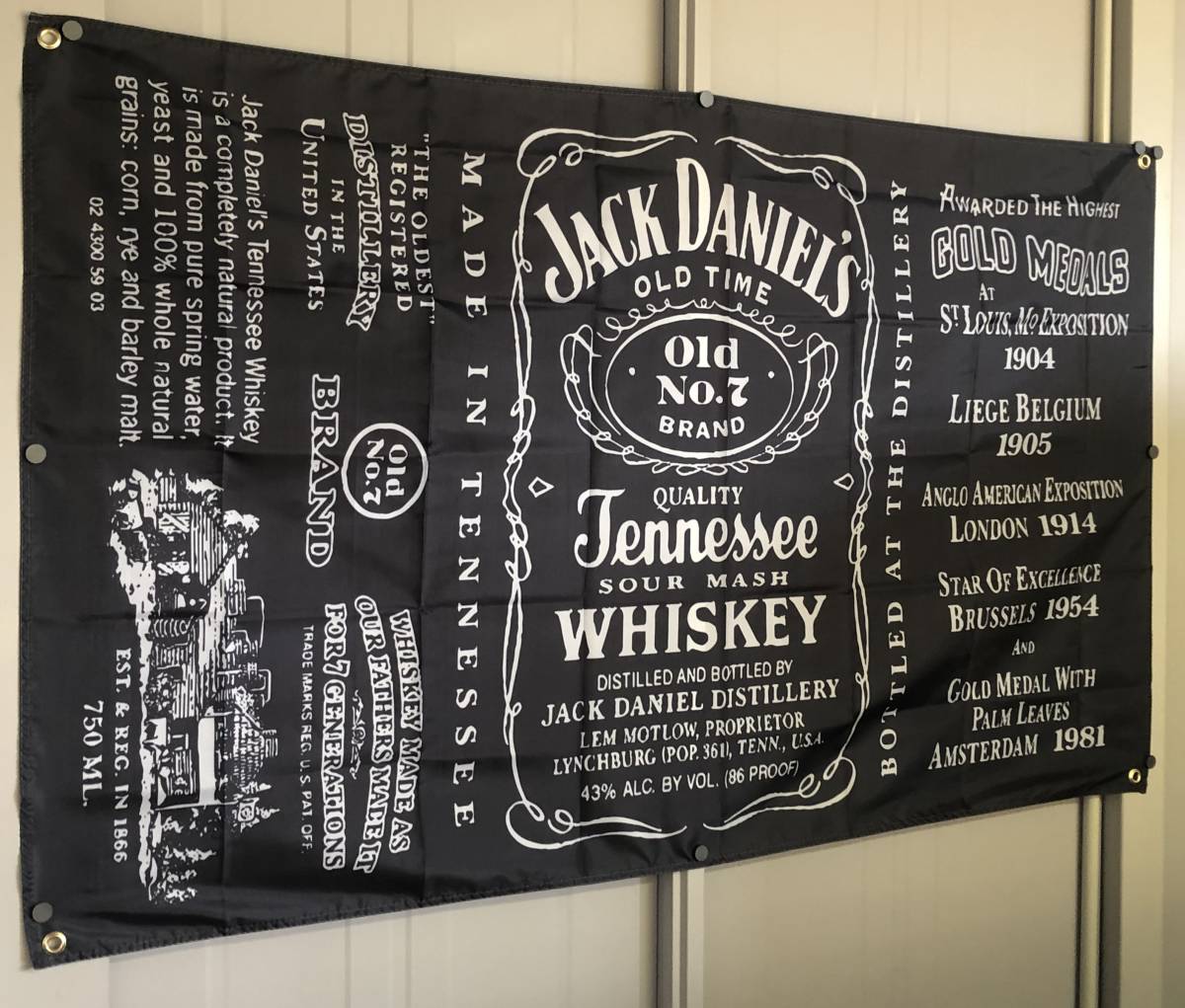 ★室内装飾仕様★J06 アンティーク JACK DANIEL’S ジャックダニエル旗 インテリア フラッグ アメリカ雑貨 パブグッズ バー 居酒屋 レトロ_画像2