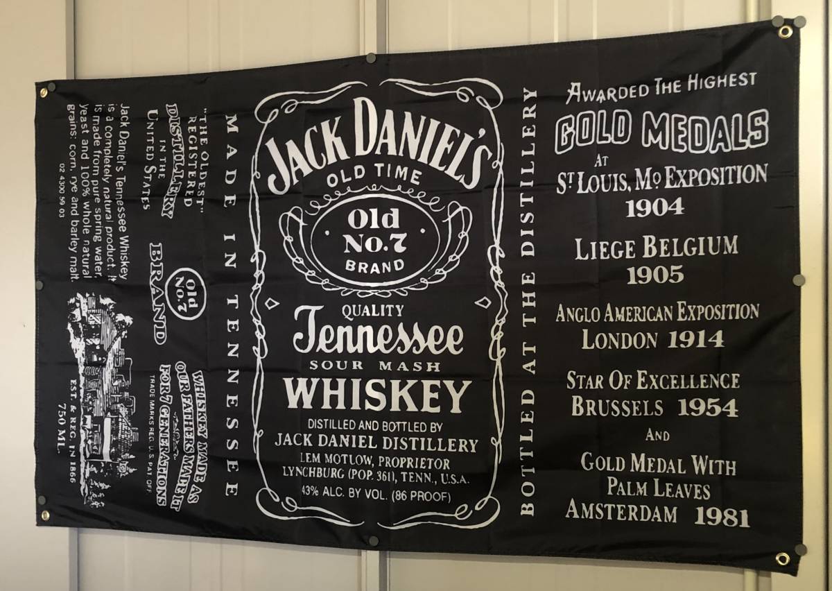 ★室内装飾仕様★J06 アンティーク JACK DANIEL’S ジャックダニエル旗 インテリア フラッグ アメリカ雑貨 パブグッズ バー 居酒屋 レトロ_画像4