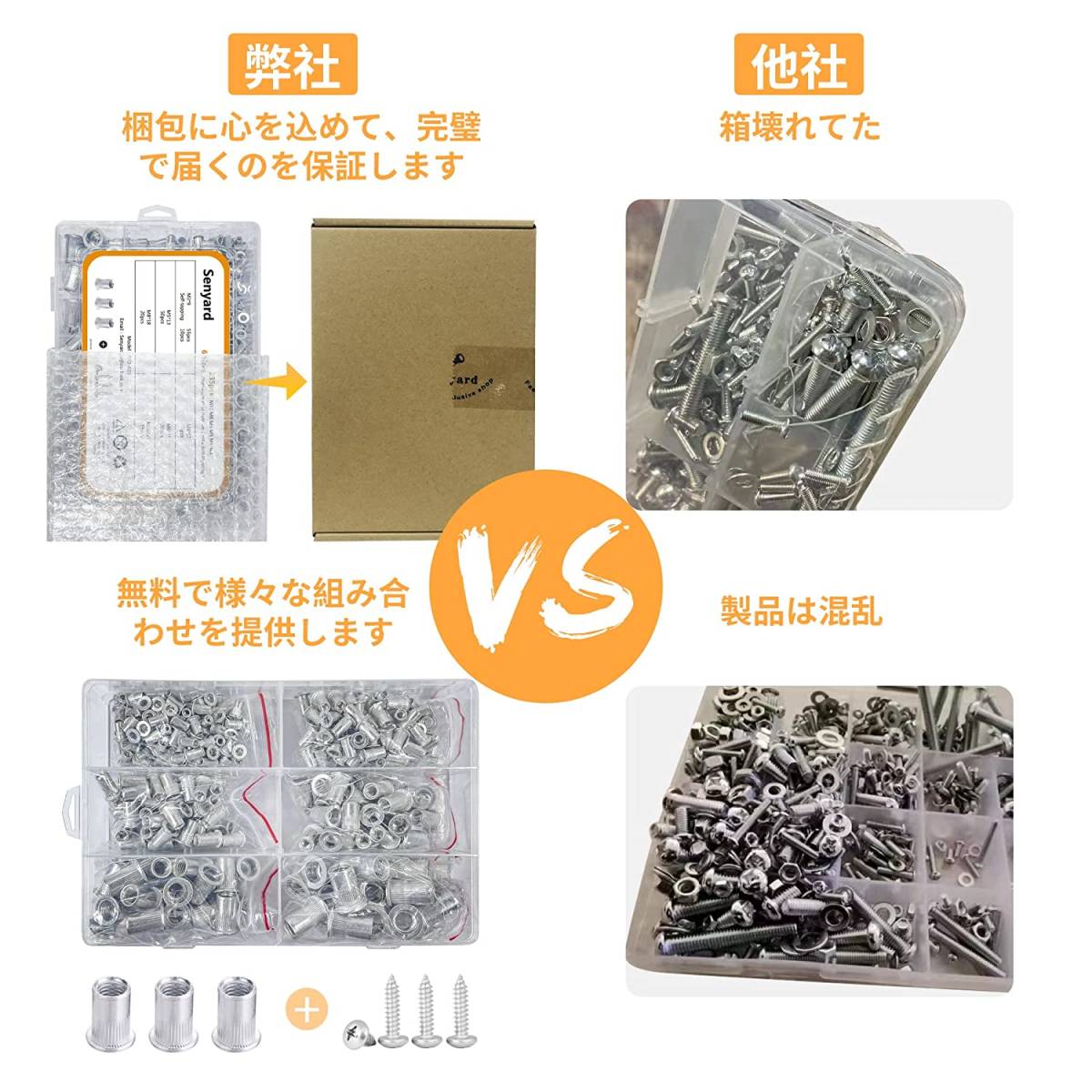 リベットナット 235pcs リベットナット M10 M8 M6 M5 M4 M3 アルミニウム製 リベットナットセット ブラインドナット エビナ_画像5