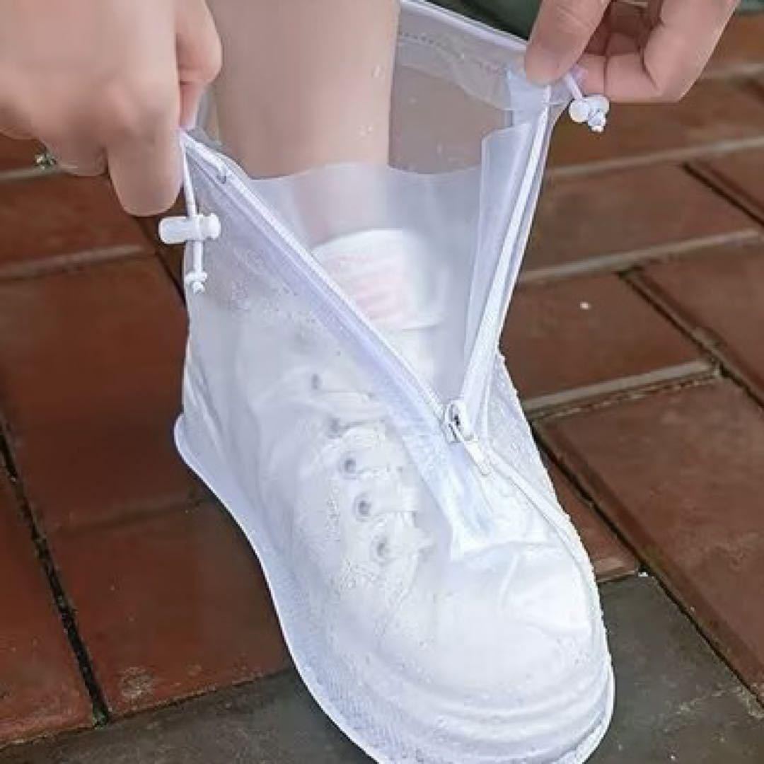 S clear white waterproof shoes covers rain boots boots rainwear rain shoes rainy season travel carrying transparent zipper 