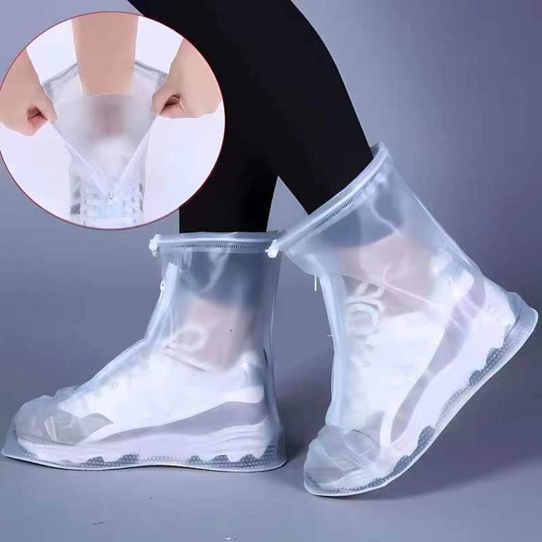 S clear white waterproof shoes covers rain boots boots rainwear rain shoes rainy season travel carrying transparent zipper 