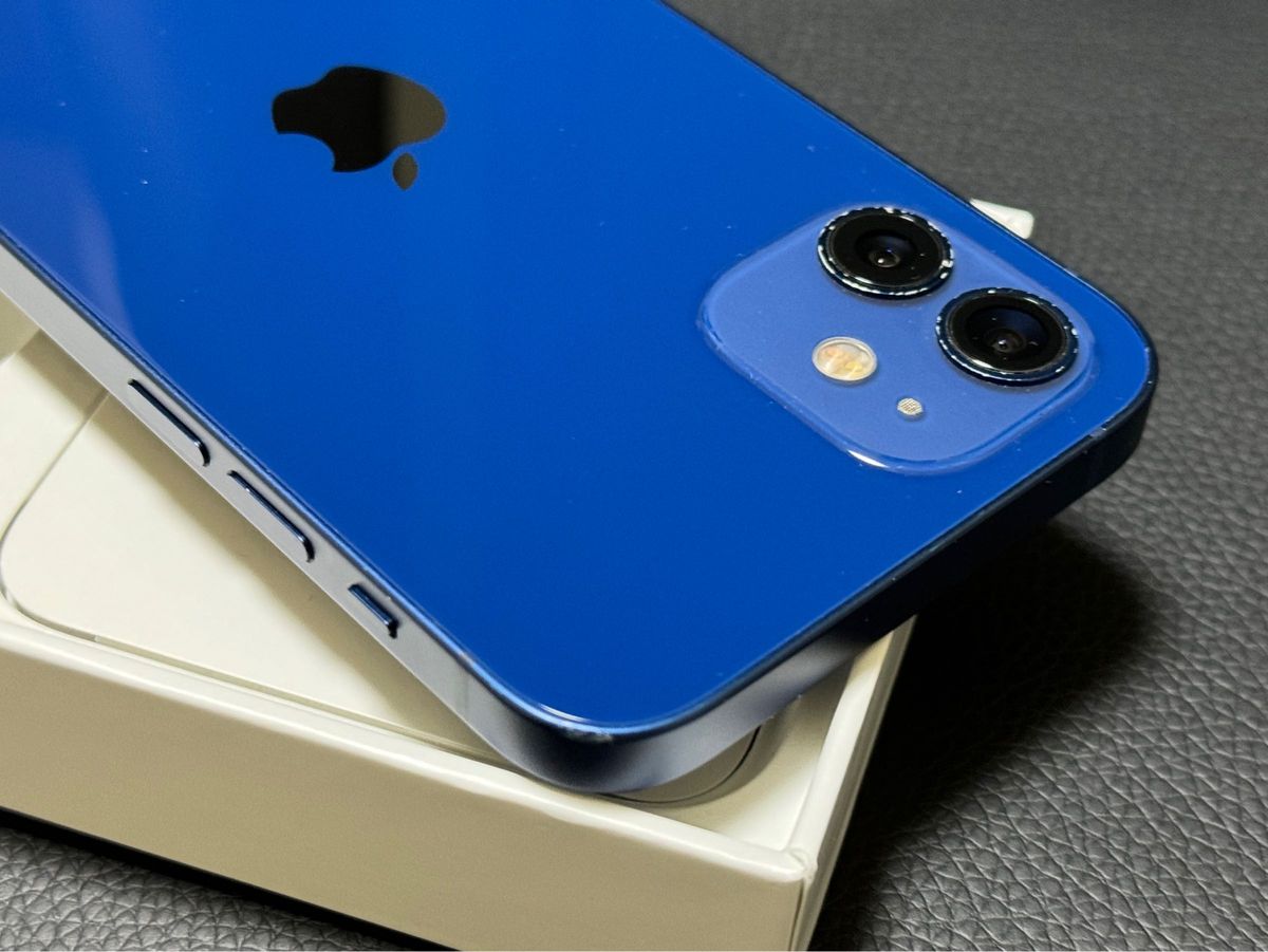 iPhone12 128gb ブルー SIMフリー iFace付き【即日配送】【動作確認