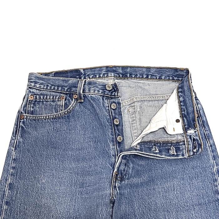 【送料無料】USA製 90s Levi's リーバイス501 カットオフ ジーンズ デニムパンツ vintage 古着 オールドスクール 553工場_画像4