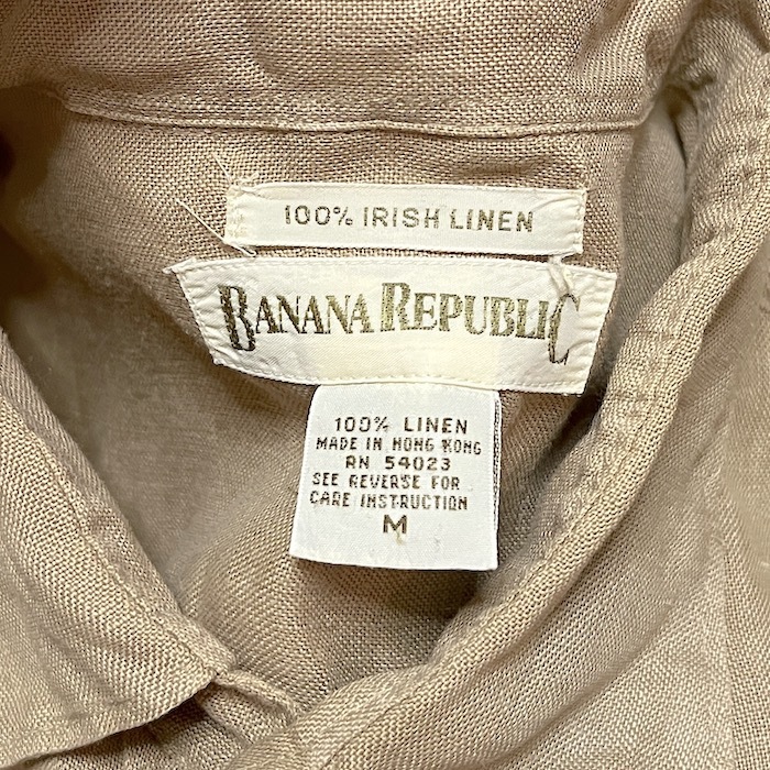 【送料無料】90s BANANA REPUBLIC アイリッシュリネンシャツ ベージュ vintage 古着_画像8