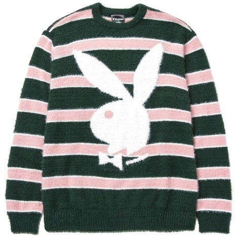 21AW HUF x PLAYBOY FAUX MOHAIR SWEATER Mサイズ プレイボーイ フェイク モヘア セーター Green ハフ KN00376_参考写真