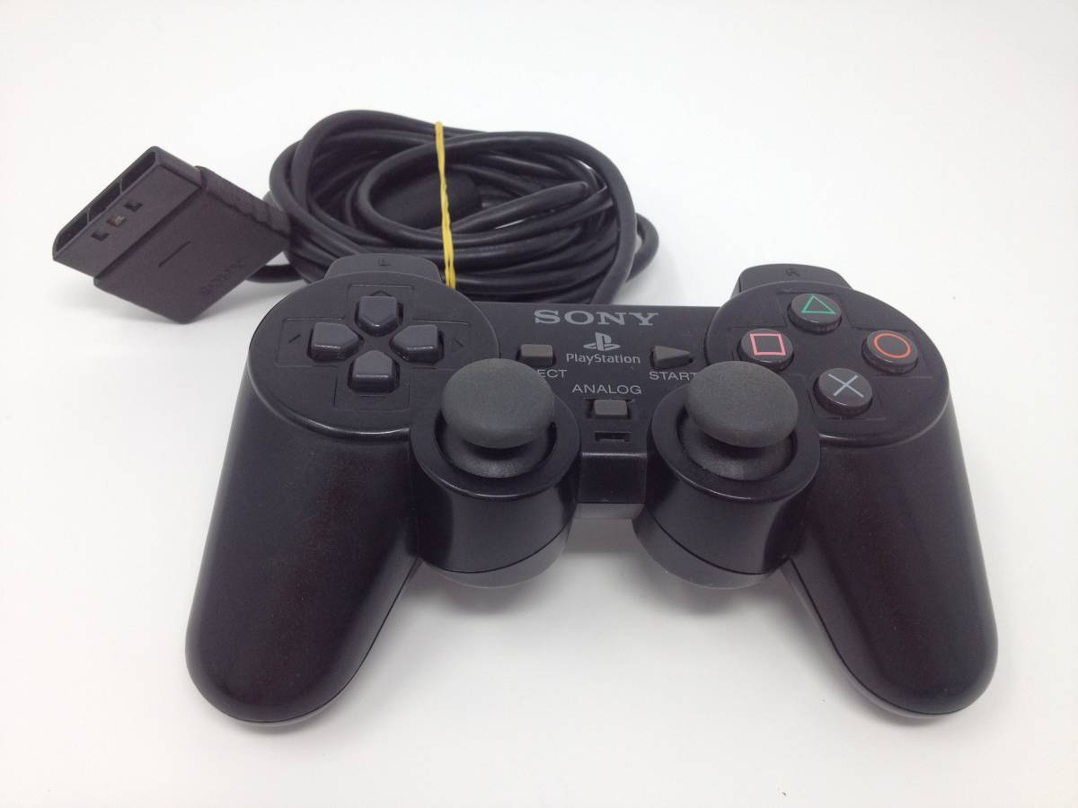 PS2 SONY 純正 コントローラ ブラック ( SCPH-10010 黒 プレイステーション プレステ DUALSHOCK 2 デュアルショック )_画像4