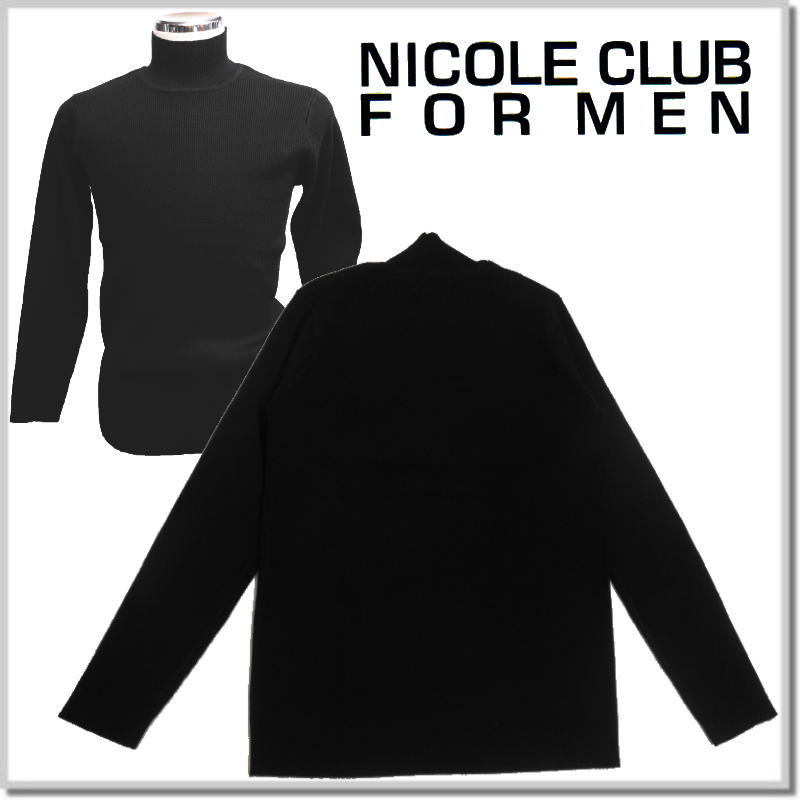 ニコルクラブフォーメン NICOLE CLUB FOR MEN リブ編み ハイネックニット 3564-6006-49(BLACK)-46(M) ハイネックセーター_画像5