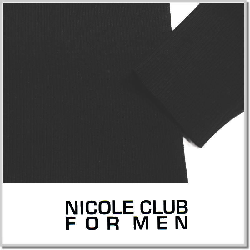 ニコルクラブフォーメン NICOLE CLUB FOR MEN リブ編み ハイネックニット 3564-6006-49(BLACK)-50(XL) ハイネックセーター_画像3