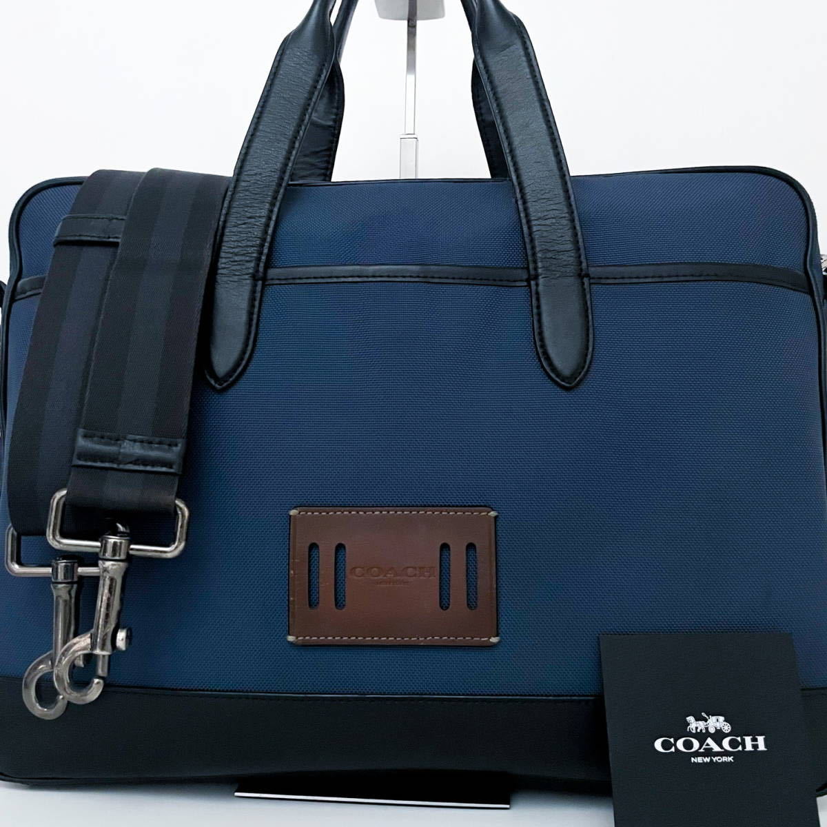 1円【入手困難品■定価10万】COACH コーチ ショルダー無し! キャンバス A4 ビジネスバッグ トート ブリーフケース レザー メンズレディース_画像2