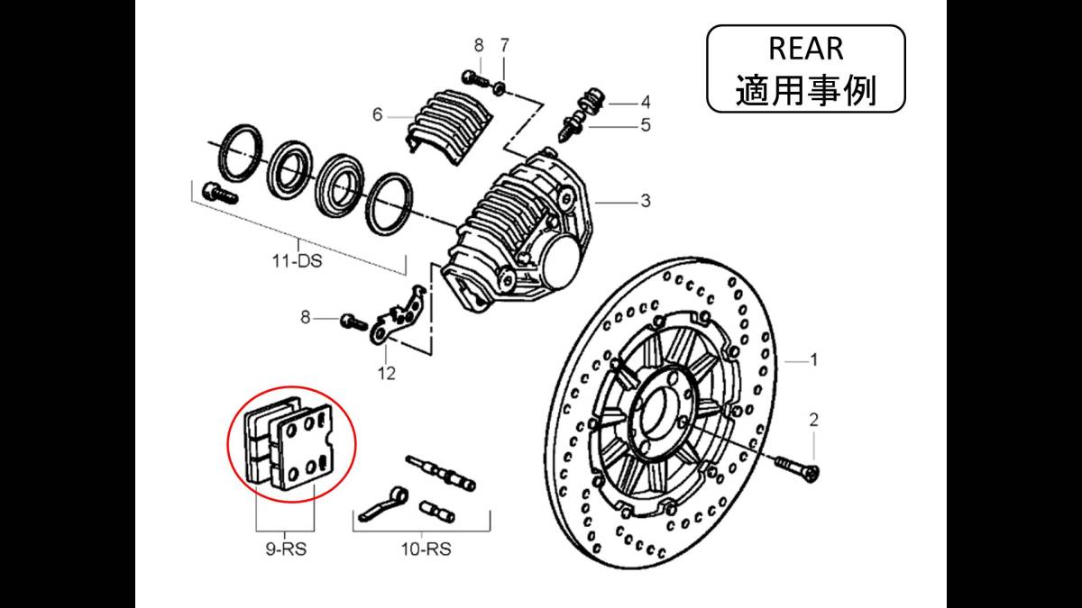 R65, R80, R100, R1100, K75, K100, K1100, K1200 純正ブレーキパッド