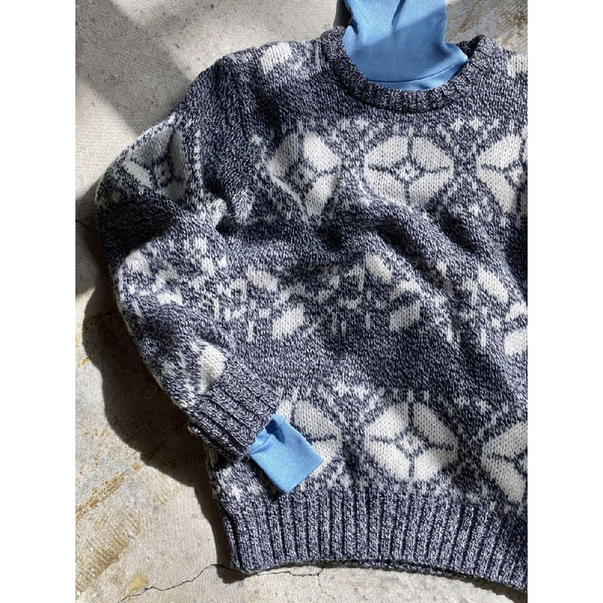 80s 'Eddie Bauer' nordic pattern wool sweater　〈sn231029〉