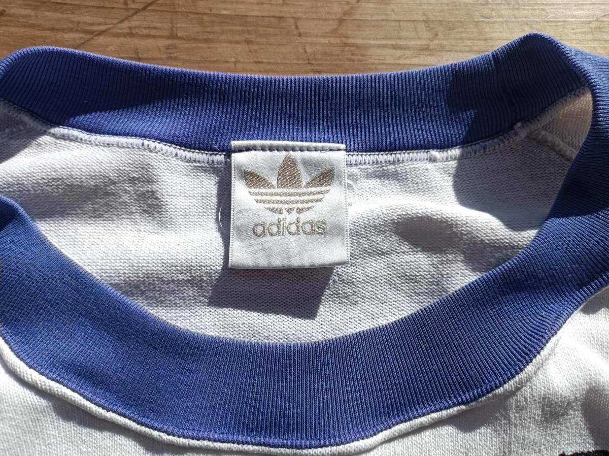  бесплатная доставка!80\'s vintage adidas Old Adidas cut and sewn long T футболка с длинным рукавом мужской L соответствует тонкий тренировочный красочный общий рисунок б/у одежда 