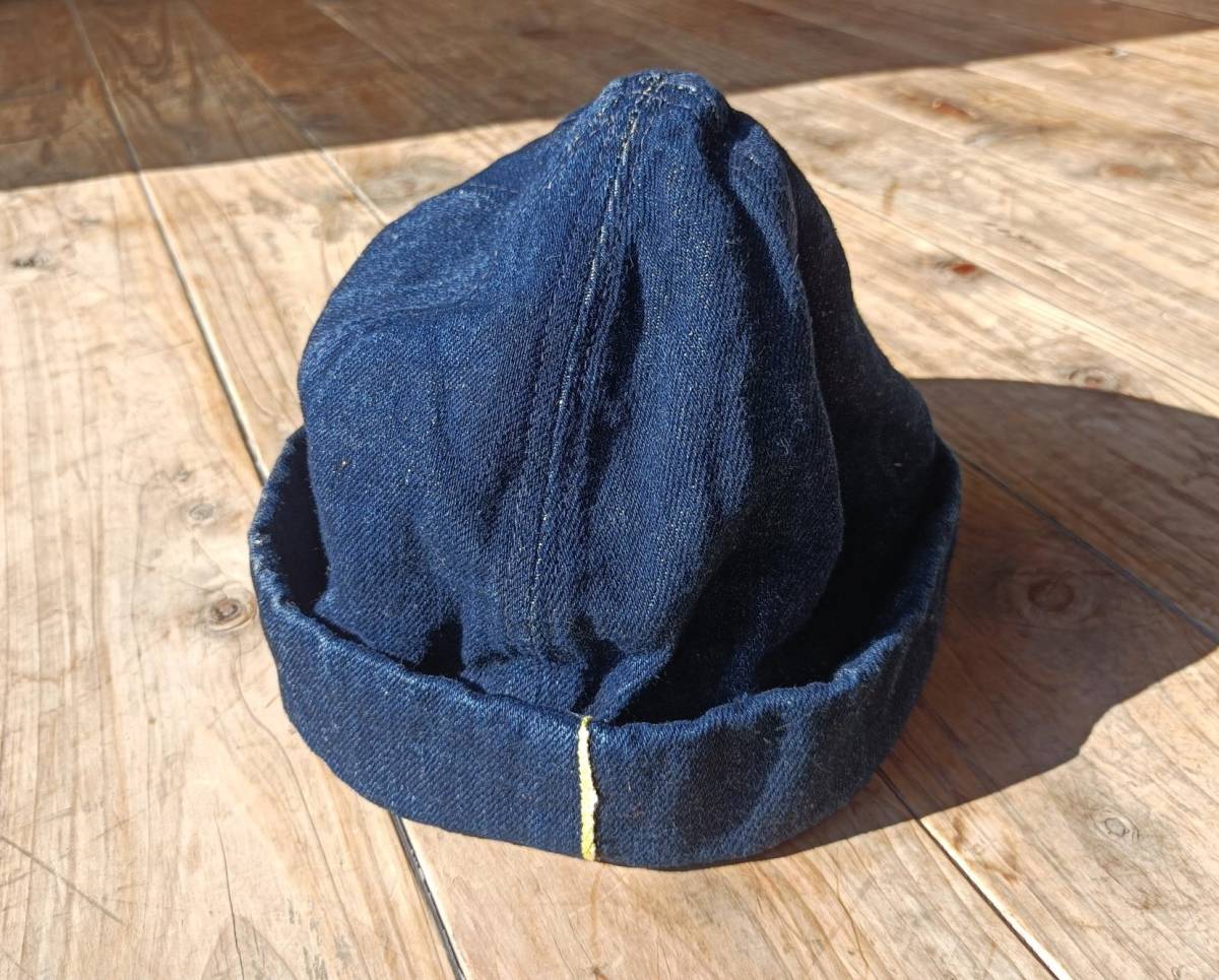 TIGRE BROCANTE ティグルブロカンテ コットンヘンプ帽子 ワッチキャップ インディゴ size L 日本製 美品 MADE IN INDIGO 藍染め 天空丸 HRM_画像2