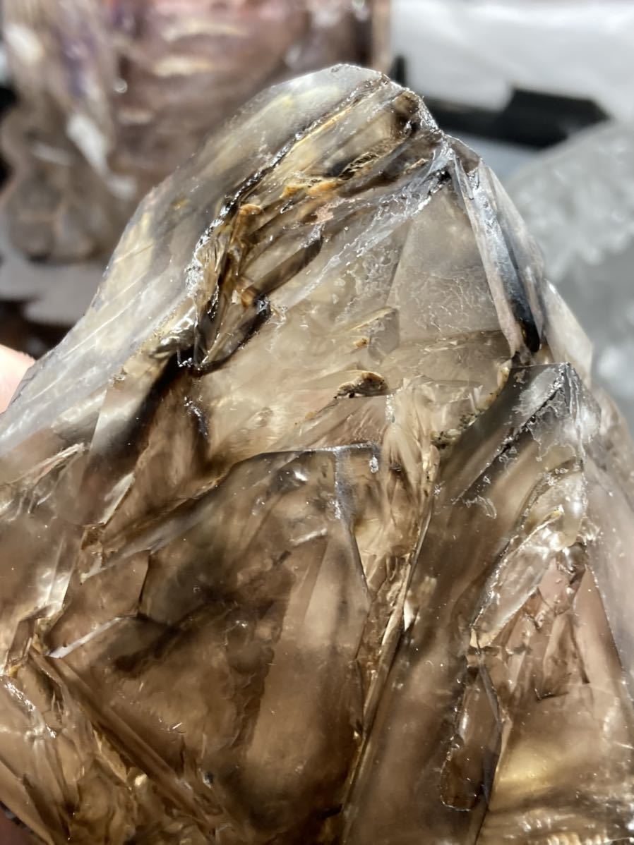 ブラジル産 エレスチャルクオーツ(骸骨水晶) 約1217g 磨きなし ブラジル産 エレスチャルクオーツ(骸骨水晶) 約1217g 磨きなし