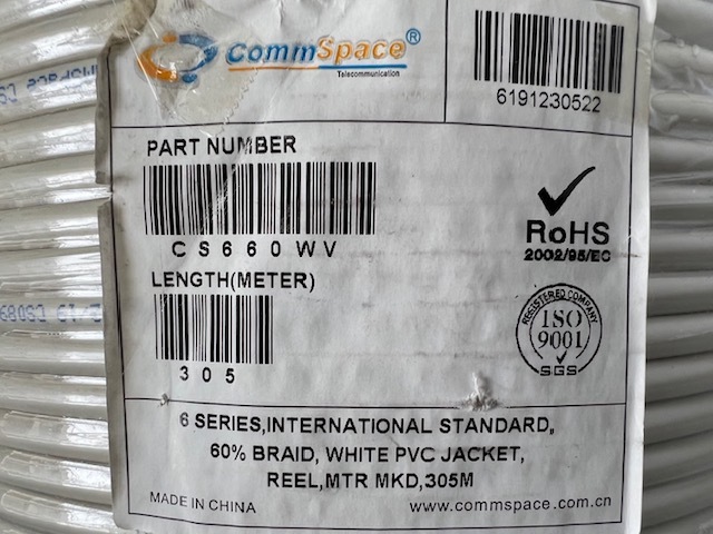 (JT2311)CommSpace CS660WV коаксильный кабель не использовался товар фотография . все 