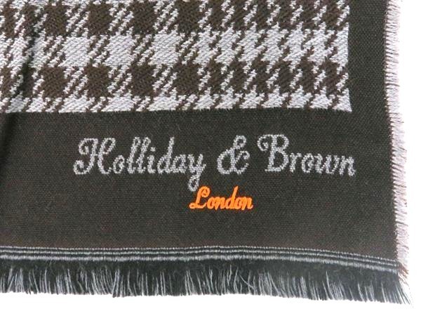 Holliday & Brown(ホリデー&ブラウン)　 ウール　マフラー　W27×H190　イングランド製　841740AB61F2_画像4
