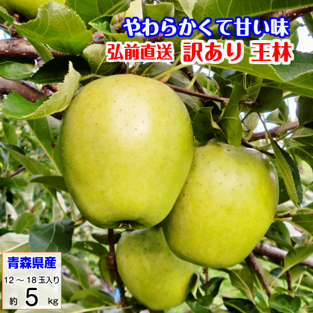 王林 おうりん オウリン 訳あり 5kg 青森産 リンゴ 林檎 りんご 葉とらずりんご_画像1