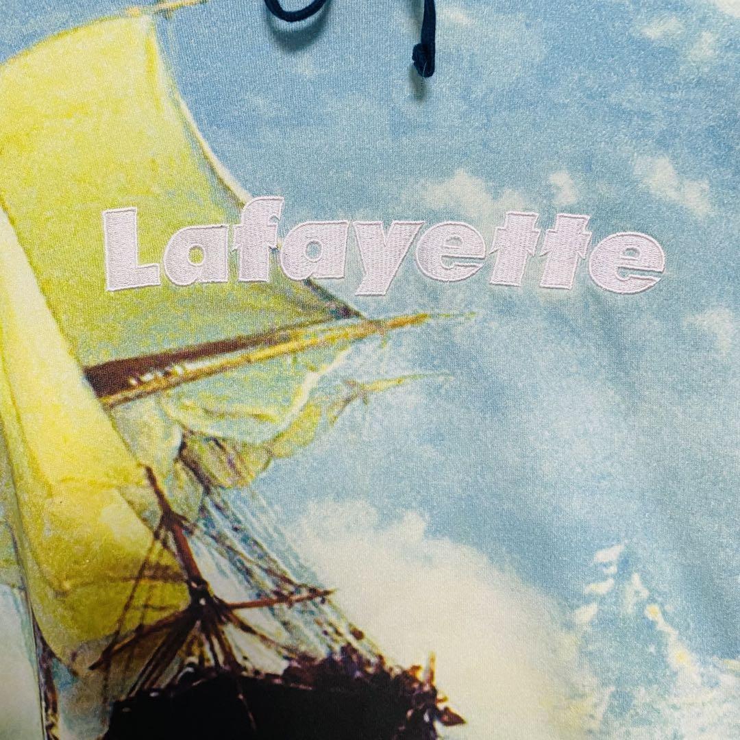 【希少デザイン】 Lafayette ラファイエット Great voyage パーカー XLサイズ 総柄 絵画プリント センター刺繍 ストリート 一点物 人気_画像5