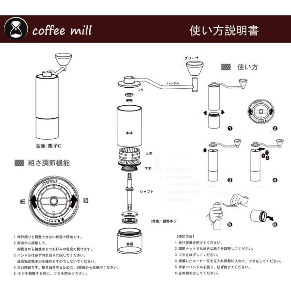 タイムモア TIMEMORE 栗子C2 手挽きコーヒーミル 手動式 コーヒーグラインダー ステンレス臼 粗さ調整可能 家庭用 省力性 ブラック_画像5