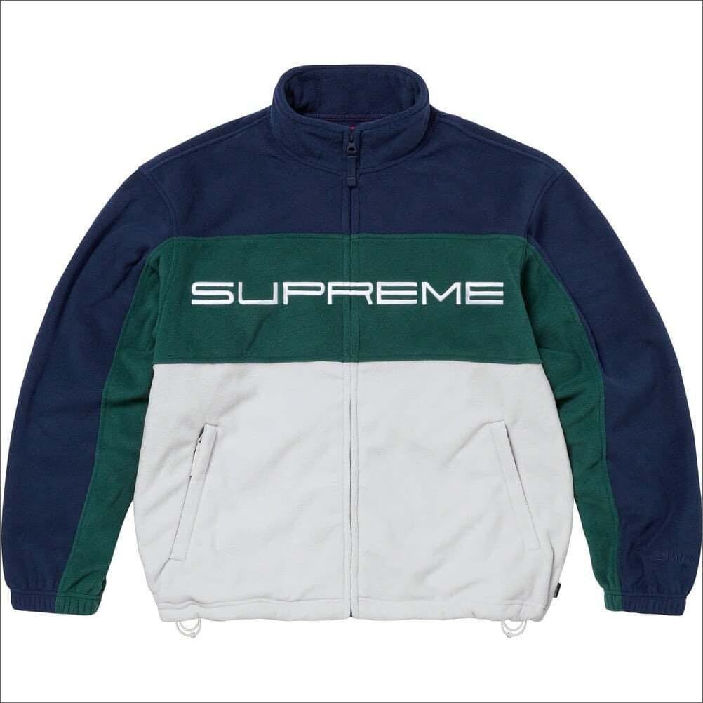 送料無料 L ネイビー Supreme Polartec Zip Jacket Navy 23FW