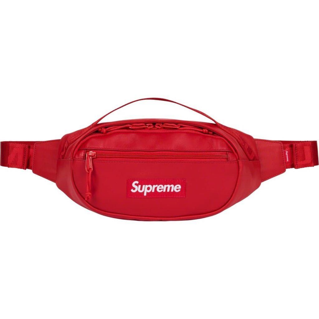 送料無料 赤 Supreme Leather Waist Bag Red 23FW シュプリーム レザー