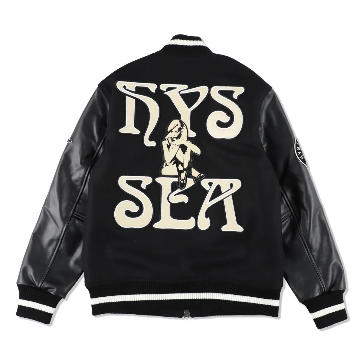 送料無料 S 黒 WIND AND SEA HYSTERIC GLAMOUR x WDS Varsity Jacket