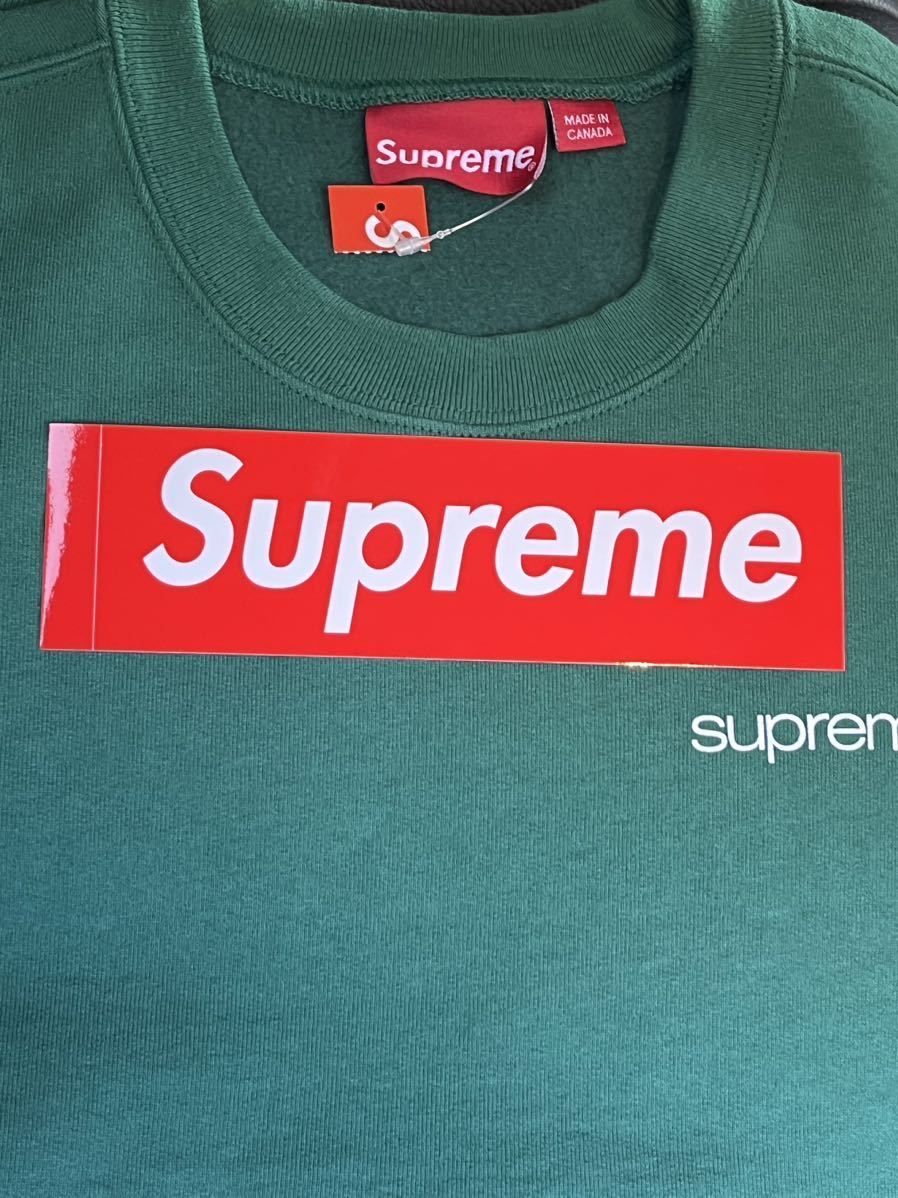 送料無料 L 緑 Supreme Nyc Crewneck Classic Logo Light Pine Green 23FW シュプリーム クラシックロゴ クルーネック グリーン 新品未使用_画像2