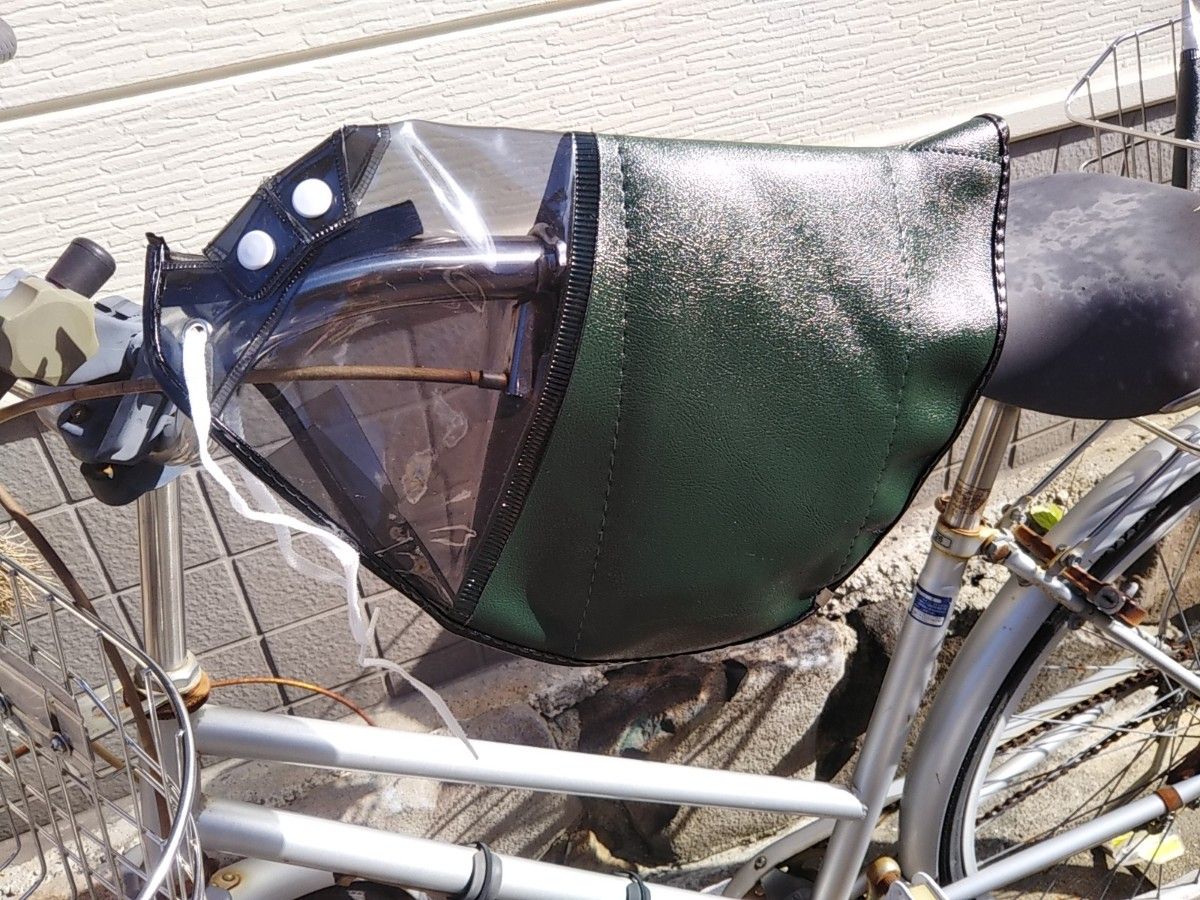 自転車用品　新商品！　電動アシスト/一般自転車用　ハンドルカバー　あったか　ボア付き【グリーン系（深緑色）】 MARUTO