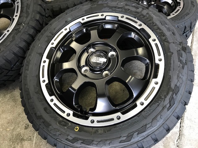 4本セット MAD CROSS GRACE 14x4.5J 4/100 +45 GB/P TOYO OPEN COUNTRY R/T 155/65R14 ブラックレター 軽自動車 エブリイワゴン_画像5