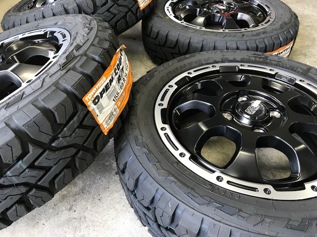 4本セット MAD CROSS GRACE 14x4.5J 4/100 +45 GB/P TOYO OPEN COUNTRY R/T 155/65R14 ブラックレター 軽自動車 エブリイワゴン_画像8