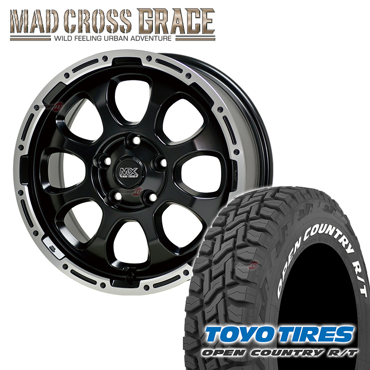 4本セット マッドクロス グレイス GRACE 16x7.0J 5/114.3 +38 GB/P TOYO トーヨー オープンカントリー R/T 225/70R16 WL アウトランダー_画像1