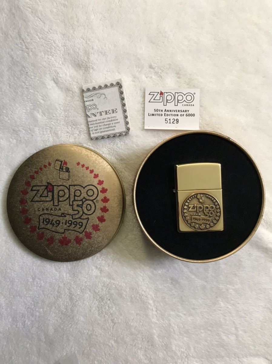 ZIPPO ジッポー brass 真鍮 カナダ Canada 1999年製 インサイドユニットNIAGARA 未使用品 50周年記念 ANNIVERSARY 6000個限定 限定品_画像2
