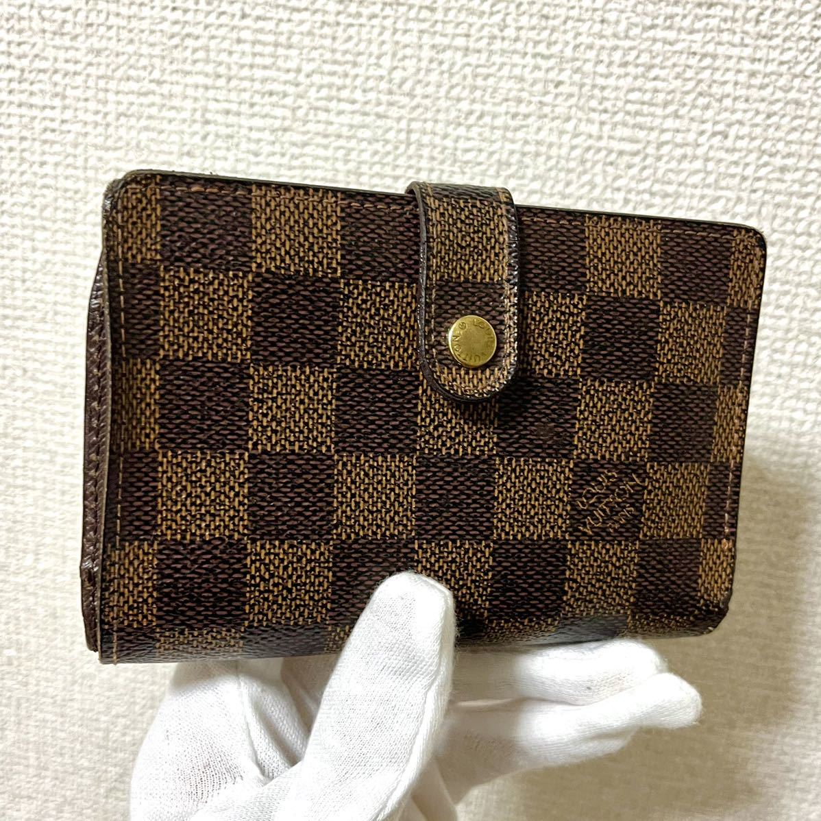 y44 ヴィエノワ　がま口財布　ルイヴィトン　ダミエ　LOUIS VUITTON _画像1