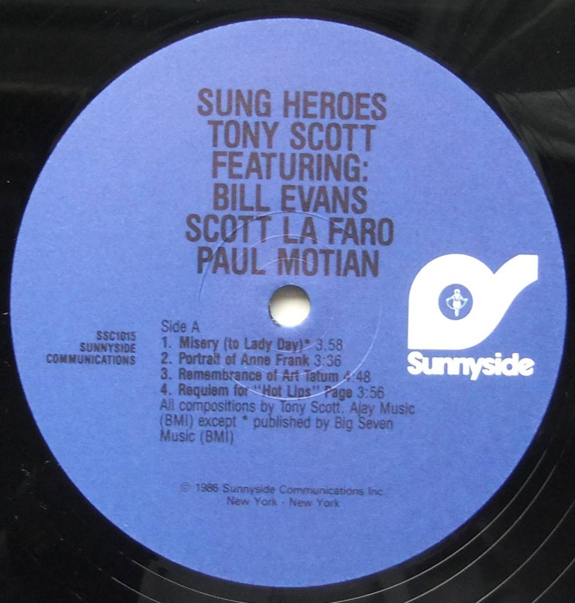 ◆ TONY SCOTT featuring BILL EVANS / Sung Heroes ◆ Sunnyside SSC 1015 ◆_画像3