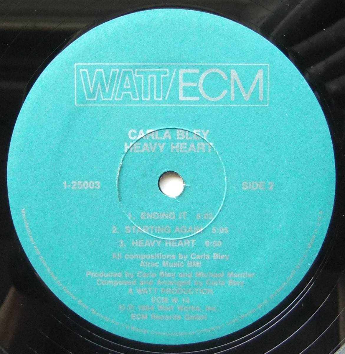 ◆ CARLA BLEY / Heavy Heart ◆ WATT / ECM 25003-1 ◆_画像4